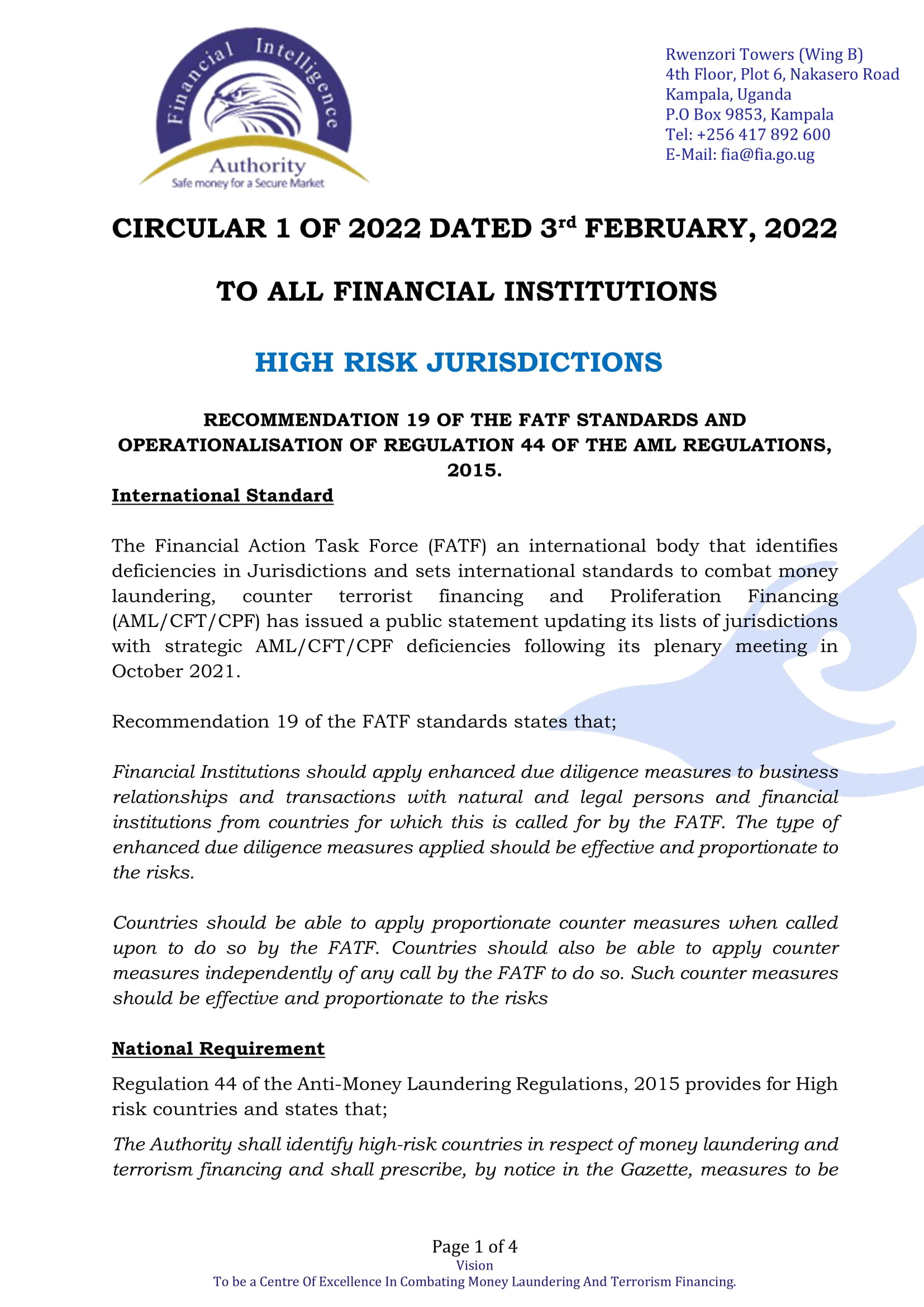 Recommendation 19 Of The FATF Standards And Operationalization Of ...